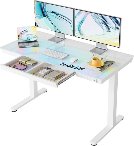 Glass standing desk electric - standing,