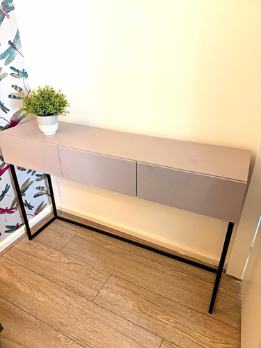 Grey desk console table - desk,