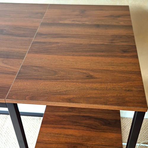 Dark wood effect computer desk - dark,