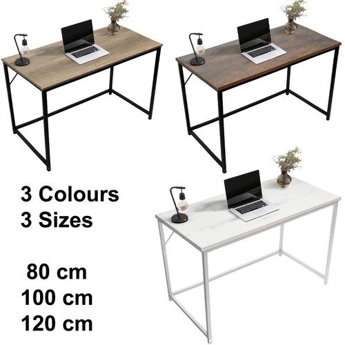 Wood grain style desk - desk, computer