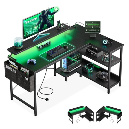 Coleshome shaped gaming desk - shaped,