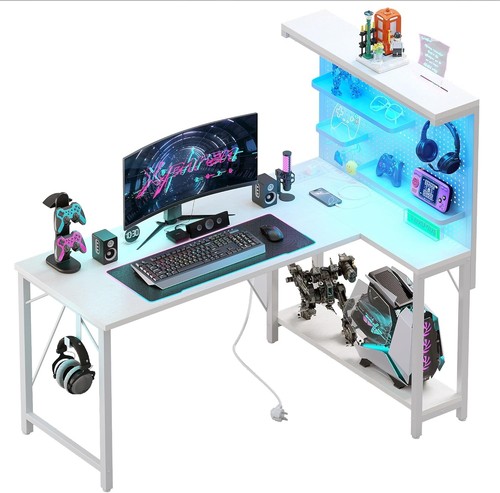 Shaped gaming corner desk - shaped,