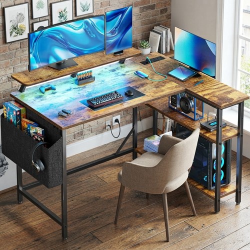 Corner computer table with - computer,