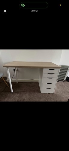 White computer desk with - computer,