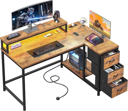Shaped computer desk - l,