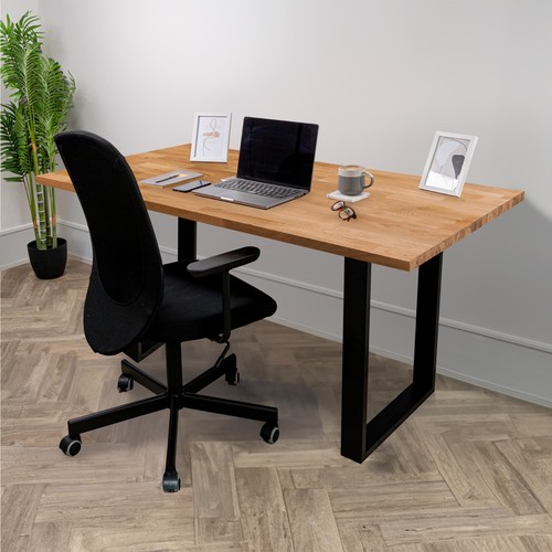 Solid oak slimline office desk - solid,