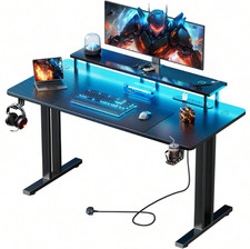 Gaming Desk with LED Lights &