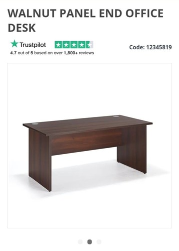 Walnut panel end office desk - walnut,