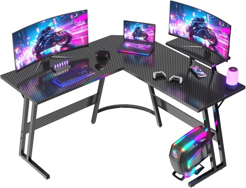 Shaped gaming desk - shaped, with