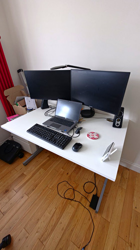 Standing desk white top grey - white,