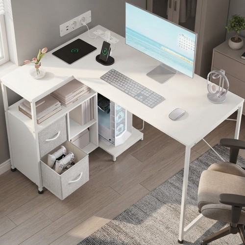 Contemporary shaped desk - contemporary, l-shaped