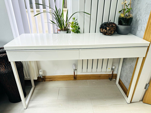 White gloss computer desk with - white,