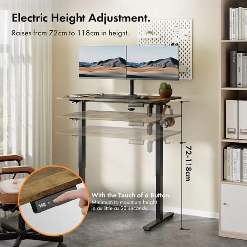Vonhaus black standing desk - black,