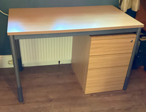 Wood effect office desk with - office,