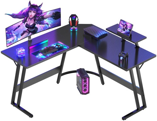 Shaped gaming desk corner - shaped,