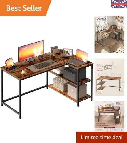 Rustic brown shaped computer - rustic, l-shaped