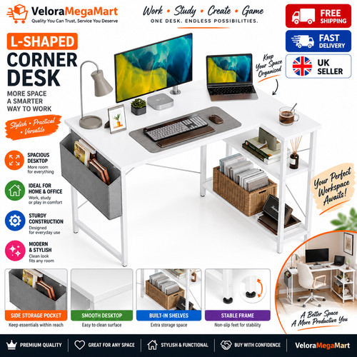 Shaped corner computer desk - shaped,