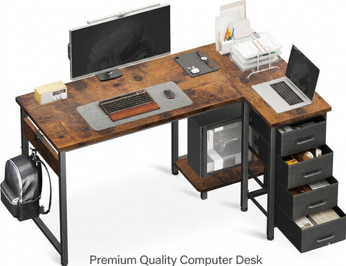 Computer desk with drawers - desk,