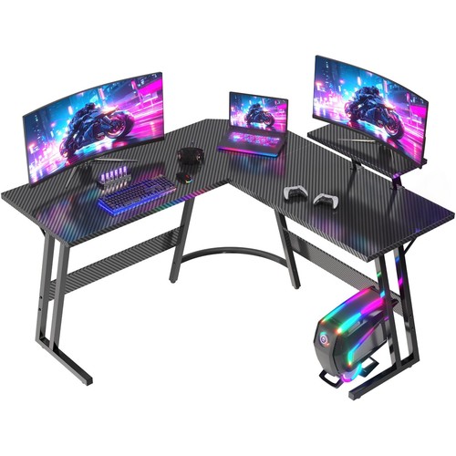 Shaped gaming desk with - l,